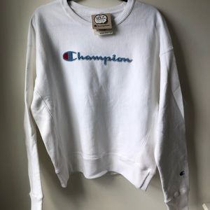 champion white crew W TAGS